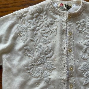 Vintage Pringle cashmere sweater with beading